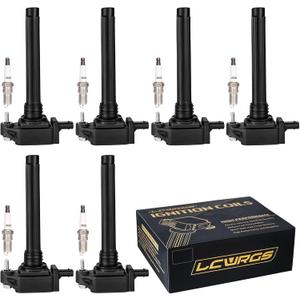 Set of 6 Ignition Coil Pack and Spark Plugs Fits for Chrysler Town Country 300 Dodge Grand Caravan Durango Journey Jeep Cherokee 2011 2012 2013 2014 2015 2016 2017 3.6 V6 Coils Spark Plugs UF648 97390