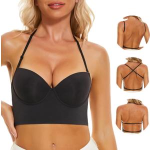 Low Back Bras for Women(Black, 38C)