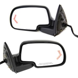 Kool Vue Right Power Heated Mirrors for Chevrolet Silverado 1500 Tahoe 2003-2006 Manual Fold With Signal Light & Puddle Lamp; Without Blind Spot Monitor, Memory & Auto-Dimming with 2 Caps Extended Cab