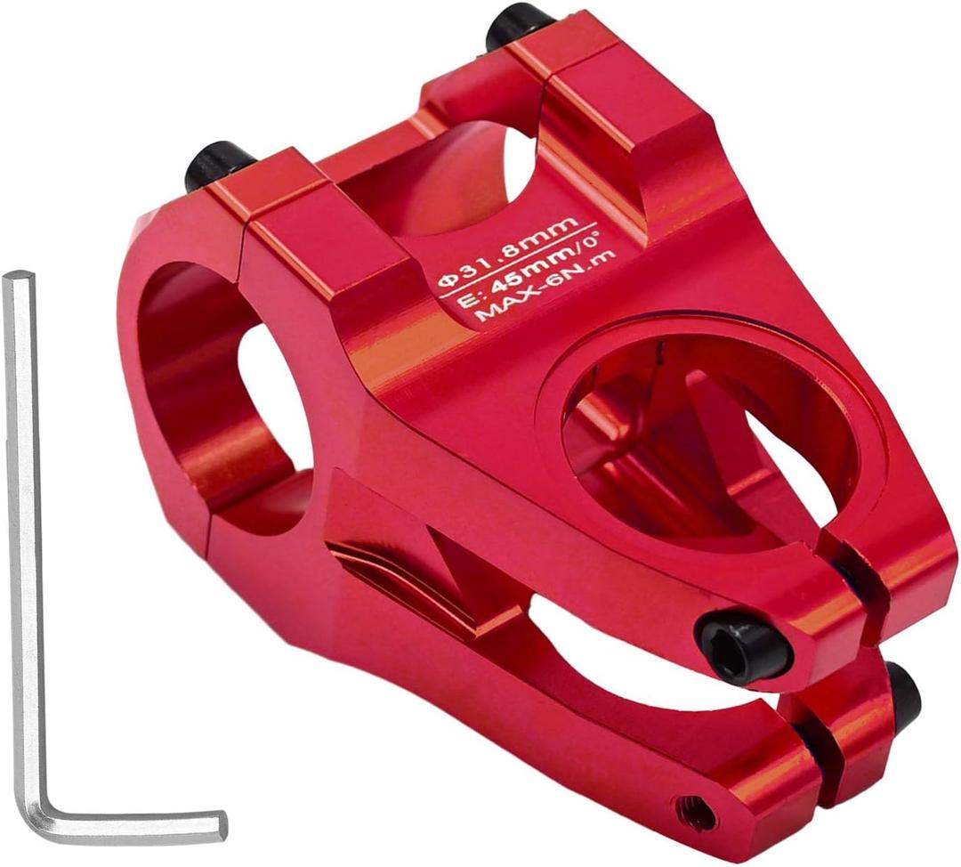 1-1/4" (31.8mm) Handlebar Center Distance 1.77"/45mm Mountain Bike Pole Riser Handle Suitable for Most Road Bicycle Poles, Mountain Bike Poles BMX Poles Bicycle Short Poles (Red)
