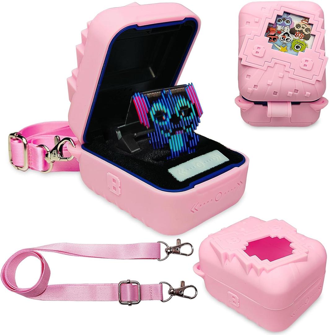 JCHPINE Silicone Cover Case for Bitzee Disney Interactive Digital Pet and Case, Protective Skin Sleeve for Bitzee Disney Virtual Electronic Pets (Pink)