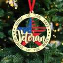 Veteran Ornaments - Veteran Christmas Ornament - 2 Layer Wooden Ornaments, Veteran Xmas Gift, Ornament Gift for Veterans, Gifts for Veteran Soldier Armed Forces Military Memorial (Style 1)