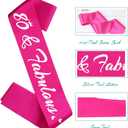 2 x 80 & Fabulous Birthday Sash, 80th Birthday Gifts idea for women, Funny 80th Birthday Party Suppiles, Hot Pink+ Silver(80 & Fabulous)