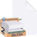 Washable Bed Pads 36" x 72" - 2 Pack, White, Waterproof Bed Pads for Incontinence, Bed Wetting Pads for Bed, Sofa, Floor, Resuable Underpads for Adults, Seniors, Pet