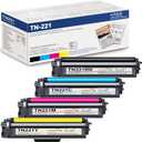 TN-221 Toner Cartridges 4 Pack Replacement for Brother TN225 TN221 Toner Cartridges use with HL-3140CW HL-3170CDW HL-3180CDW MFC-9330CDW MFC-9340CDW Printer Toner (TN221BK, TN221C, TN221M, TN221Y)