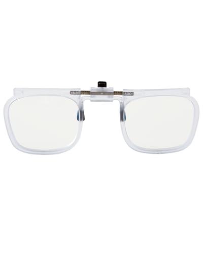 Riwissipa Reading Glasses Clip On Magnifiers for Eyeglasses Adjustable PD Glasses Magnifiers Blue Light Blocking Lenses Readers for Women Men (White, 4, x)