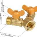 Mxfans 2 Way Natural Gas Splitter Solid Brass Y Shape 601 Steel Shank Gas Single Port Valve Threaded Connector for BBQs and Outdoor Fireplaces