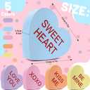 AnyDesign 5Pcs Valentine's Day Conversation Hearts Wooden Table Sign Colorful Heart Wood Tabletop Decoration Love You Be Mine Kiss Me Table Centerpiece Tiered Tray Decor for Wedding Home Shelf Display (Yellow,Orange,Blue,Pink)