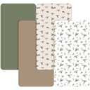 CroBlissful 4 Pack Mallard Duck Baby Crib Fitted Sheet 52'' x 28'' Duck Hunting Stretchy Neutral Fitted Crib Mattress Sheet Mallard Baby Bedding for Standard Mattress Gift Set