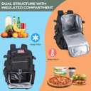 Bagenerous 39L Fishing Tackle Backpack with Rod Holders & Cooler,Water-resistant Fishing Gear Storage Bag with Protective Rain Cover,Black