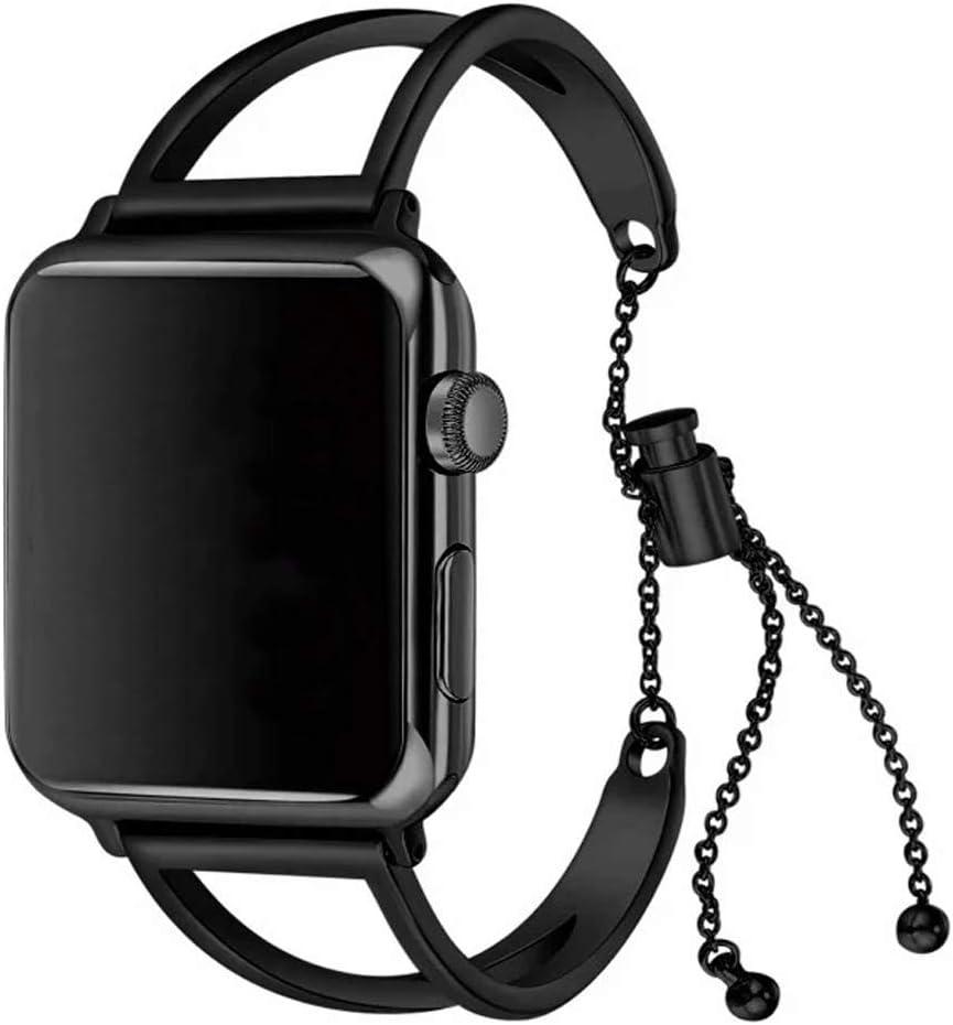 Metal Bands Compatible with iWatch 46mm, Bracelet Stainless Steel Replacement Band Adjustable Straps Compatible with Apple Watch 42mm 44mm 45mm 46mm Ultra 49mm Series SE/11/10/9/8/7/6/5/4/3/2/1 (Black)