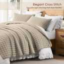 WDCOZY Beige Queen Size Quilt Bedding Sets with Pillow Shams, Cream Tan Lightweight Soft Bedspread Coverlet, Quilted Blanket Thin Comforter Bed Cover for All Season, 3 Pieces, 90x90 inches