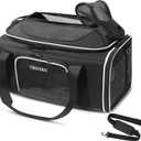 Petskd Top-Expandable Pet Carrier 17x12x8.5 Inches JetBlue Allegiant Spirit Airline Approved, Soft-Sided Carrier for Small Cats and Dogs with Locking Safety Zippers and Anti-Scratch Mesh(Black)