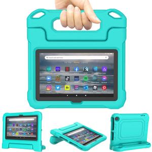 Lainergie Tablet Case for Kids, Lainergie Lightweight Shockproof Kids Friendly Cover with Handle StandTurquoise