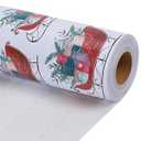 Pack Of 2 LaRibbons Christmas Wrapping Paper Jumbo Roll with Red Pom Pom, Classic Sled Design Gift Wrap Set for Christmas, Holiday, Party Celebration, 30 Inch X 40 Feet (100 sq. ft. ttl.)