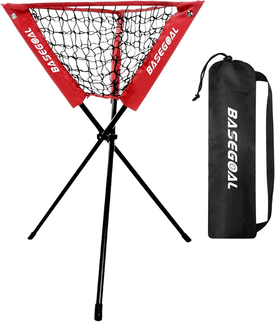 BaseGoal Ball Caddy - Portable and Foldable Baseball Softball Basket for Batting Pitching Practice Training