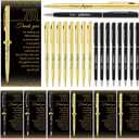 Feifeiya 25 Sets 70th Birthday Party Favors for Guests Black Gold Awesome Ballpoint Pens with Thank You Cards for Women Men Birthday Souvenirs Anniversary Party Appreciation Gifts
