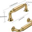 khtumeware 10-Pack Champagne Bronze Heavy-Duty Solid Cabinet Pulls, 3 Inch (76mm) Hole Center, Satin Brass Drawer Pulls, Cabinet Hardware, Suitable for Kitchen Cabinets, Bathrooms and Dressers