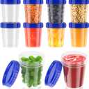 [10 Pack] 4oz Salad Dressing Container to Go - Small Containers with Lids Leakproof Condiment Containers with Screw Lids Reusable Stackable Plastic Dip Sauce Containers