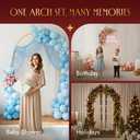 Gold Metal Arch Backdrop Stand for Wedding & Birthday Party Decorations, Foldable Balloon Arch Frame with Easy Assembly, Photo Booth Backdrop Dcor with Fairy Lights Options