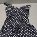 Aqua Eve One Piece Swim Dress Tummy Control Swimsuit with Skirt Modest Bathing Suit Vintage Swimdress (Large, Black Dot)