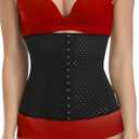 Waist Trainer for Women Lower Belly Fat Waist Cincher Tummy Control Girdle Hourglass Body Shaper Shapewear with Steel Bones Extender, Large, Black (3 Rows*13 Hooks-25cm) (Black, L)