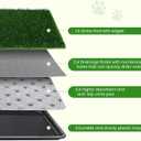 FURWAY Dog Grass Pad with Tray Artificial Grass Puppy Pee Pad for Dogs, Reusable 4-Layer Training Potty Pad with Tray, Quick Absorbent Indoor & Outdoor Portable Dog Patio Potty ( 35.4"x23.6")