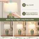 27" Ceramic Table Lamps,Single Touch Bedside Lamps for Nightstand