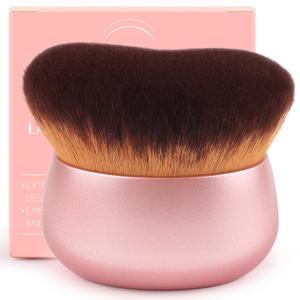 75MM Extra Large Self Tanner Kabuki Makeup Brush  Ultra Soft Dense Vegan Bristles for Body Makeup, Bronzer & FoundationApplies Tanning Mousse, Lotion & Self TannerRose Gold, Wet & Dry