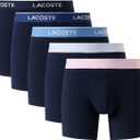 Lacoste Men's Cotton Stretch Essentials Boxer Briefs, 5-pack (Large, Navy Blue/Albizia/Phoenix)