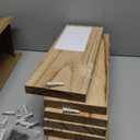 PHPH Wood Floating Shelves for Wall, Wooden Wall Shelves for Bedroom, Set of 6 Light Brown 17 Inch