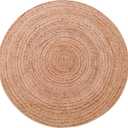 Tepo Round Jute Rug 3 ft, Braided Area Rug for Kitchen, Living Room and Bedroom, 100% Natural Rustic Hand Woven Rug, Jute Round Rug