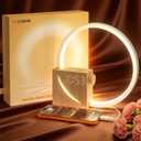 Vivilumens Sunrise Alarm Clock Sound Machine Nightlight, Gradual Wake Up Light, Digital Dimmable Clock, 10 White Noise Sleep Sounds, Snooze, Dual Clocks for Heavy Sleeper Adult, Decor Gifts for Women (New Wood Grain)