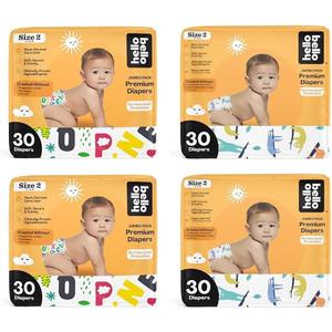 Hello Bello Premium Baby Diapers Size 2, 120 Count of Disposable, Extra-Absorbent, and Hypoallergenic Baby Diapers with Snug and Comfort Fit, Alphabet Soup (60) and Sleepy Sloth (60)