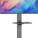 Rolling TV Stand, Mobile TV Cart for 32-75 Inch TVs up to 110 lbs, 18 Adjustable Heights, TV Floor Stand with Swivel Mount & Shelf, Max VESA 600x400mm, TV Stand on Wheels for Bedroom, Office, Outdoor