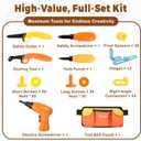 Kids Cardboard Construction Tool Set with Electric Drill & Tool Belt -258PCS, STEM Building Kit for Creative Craft Projects, Educational DIY Engineering Toy for Boys & Girls