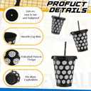 Domensi 20 Pcs Volleyball Party Favor Cups Bulk 16oz Volleyball Cups Reusable Volleyball Plastic Tumbler with Lid and Straw for Team Coach Friend Fan Men Women Gifts Party Favor Decoration Supplies