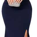 Plus Size Off The Shoulder Mermaid Maxi Dress Rhinestone Ruched Slit Formal Evening Gown Wedding Guest Cocktail (Blue, XL)