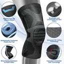 NEENCA Professional Knee Brace for Pain Relief, Medical Knee Compression Sleeve, Knee Support with Horizontal Knit Tech for Meniscus Tear, ACL, Arthritis, Joint Pain, Runner, Workout- FSA/HSA APPROVED (Large, Upgraded Version - Black)