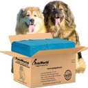 PETSWORLD Enormous Dog Training & Potty Pads, 37x54 inch - Tear Resistant with Strong Leak-Proof Backing, Optional Adhesive Tape, 25 Count