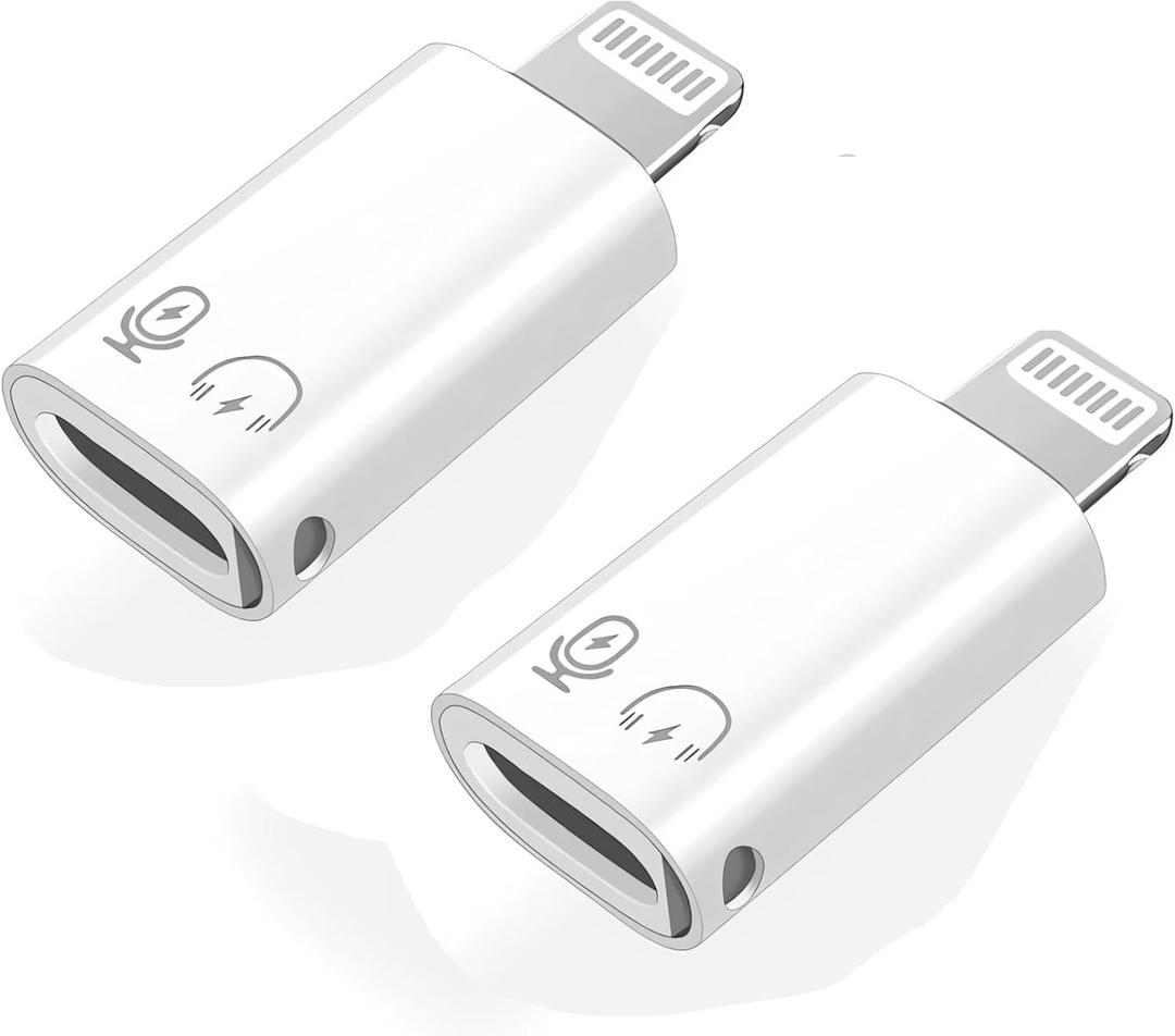 2Pack Lightning Male to USB C Female Headphones Adapter,[Apple MFi Certified] Type C Support Charging Aux Audio Headphones Adapter Connector Dongle for iPhone 14/13/12/11/8/7/Plus/Pro Max/6/5 NO Call