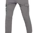 PULI Men's Waterproof Hiking Pants, Slim Fit Cargo Joggers, Stretch Quick Dry Outdoor Pants with Pockets (30W x 30L, Grey)