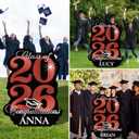 2026 Graduation Yard Sign Decoration,40 Inch Glitter Congrats Graduation Lawn Yard Signs with Stakes for Outdoor Large Waterproof Personalized Congrats Graduation Party Decoration Class of 2026Red