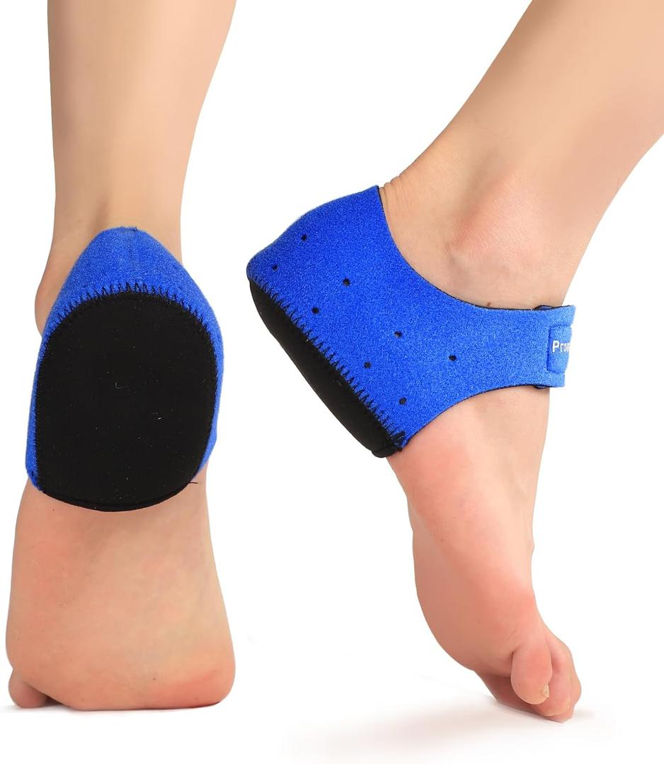 Plantar Fasciitis Heel Cup Protectors - Promifun Heel Cups for Heel Spur,Achilles Tendinitis,Cracked Heels,Heel Pain Relief Products - Gel Heel Cushion Pads,Blue,Small(W 4.5-9 / M 5-8)