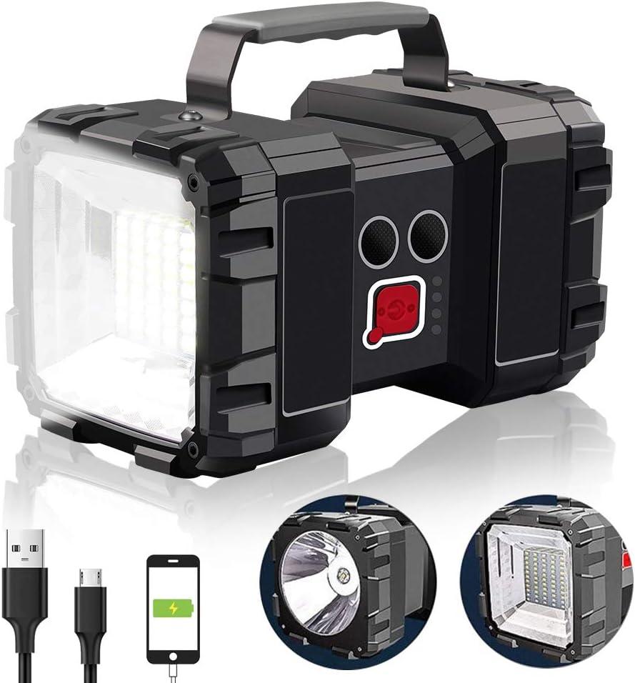 AlpsWolf Rechargeable Flashlight, LED Spotlight Flashlight 10000 Capacity 1200LM 20h Ultra-Long Standby 3+4 Lights Modes Camping Flashlight Waterproof with USB Output as a Power Bank S