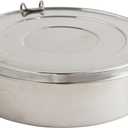 IMUSA 1.5Qt Stainless Steel Flan Mold with Lid, Round Baking Pan for Flan, Cheesecake, Pudding, and Desserts, Silver