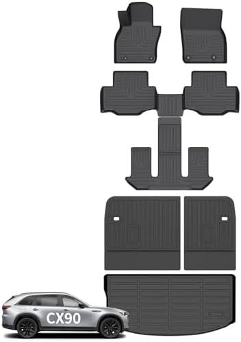 Floor Mats Backseat Cargo Liner for Mazda CX90 2024-2026 7 Seats