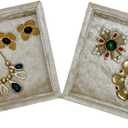 AgentMoon 2-piece Entrance Hall Keys and Coin Storge Tray, Bedside Makeup Removal Tray. Watch,Bracelet,Earrings Storage Dish.Preferred Gift. Size: 12 * 12 * 3cm/3.1oz, Velour Full Wrap. (Tabby Beige)