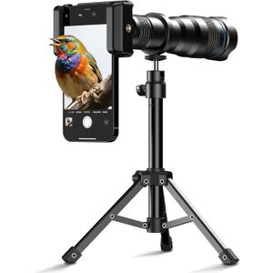 APEXEL 36x Telephoto Lens for iPhone | Kit with Sturdy Metal Tripod for Smartphones, Compatible with iPhone 16 15 14 13 12 Pro Max, Samsung Galaxy, Google Pixel