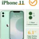 GVIEWIN for iPhone 11 Case Floral, with Screen Protector&Camera Lens Protector,[Non Yellowing] Soft Shockproof Clear Phone Protective Cover for Women, Flower Pattern Design 6.1"(Bloomcore/Green)
